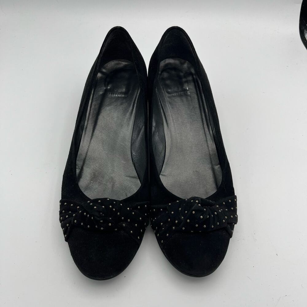 Stuart Weitzman Women's Black Suede Closed Toe Wedge Pumps Size 8 1/2 M - Picture 1 of 10
